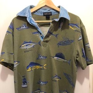 Vintage 90s fishing polo